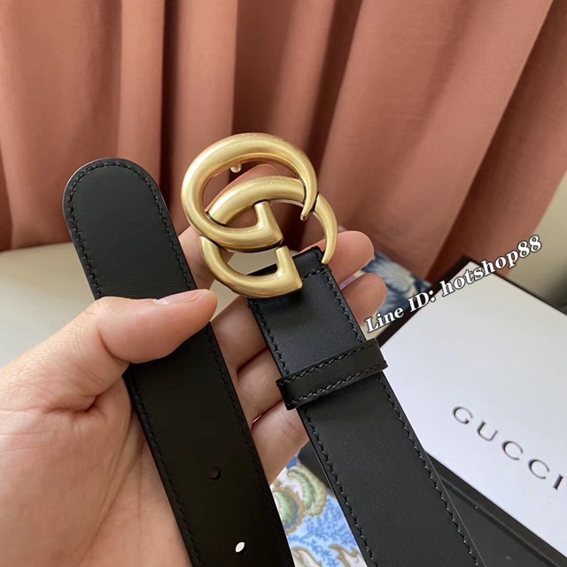 Gucci男士皮帶 古奇雙面牛皮腰帶 414516  jjp1552